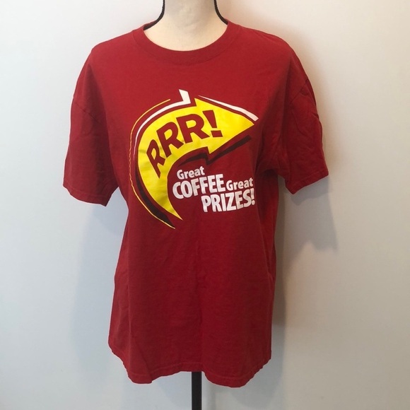 Tim Hortons  roll up the rim shirt red SZ L EUC unisex - Picture 1 of 5